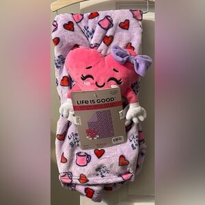 Life Is Good Red Hearts ❤️ & Pink Heart with Purple Bow Toy Set. Cups  Pink New